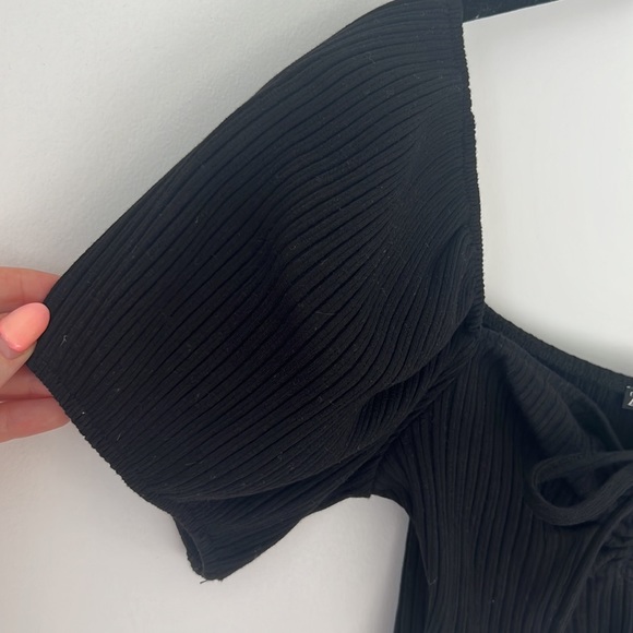 ZARA Cropped Ribbed Shirt - Picture 4 of 4